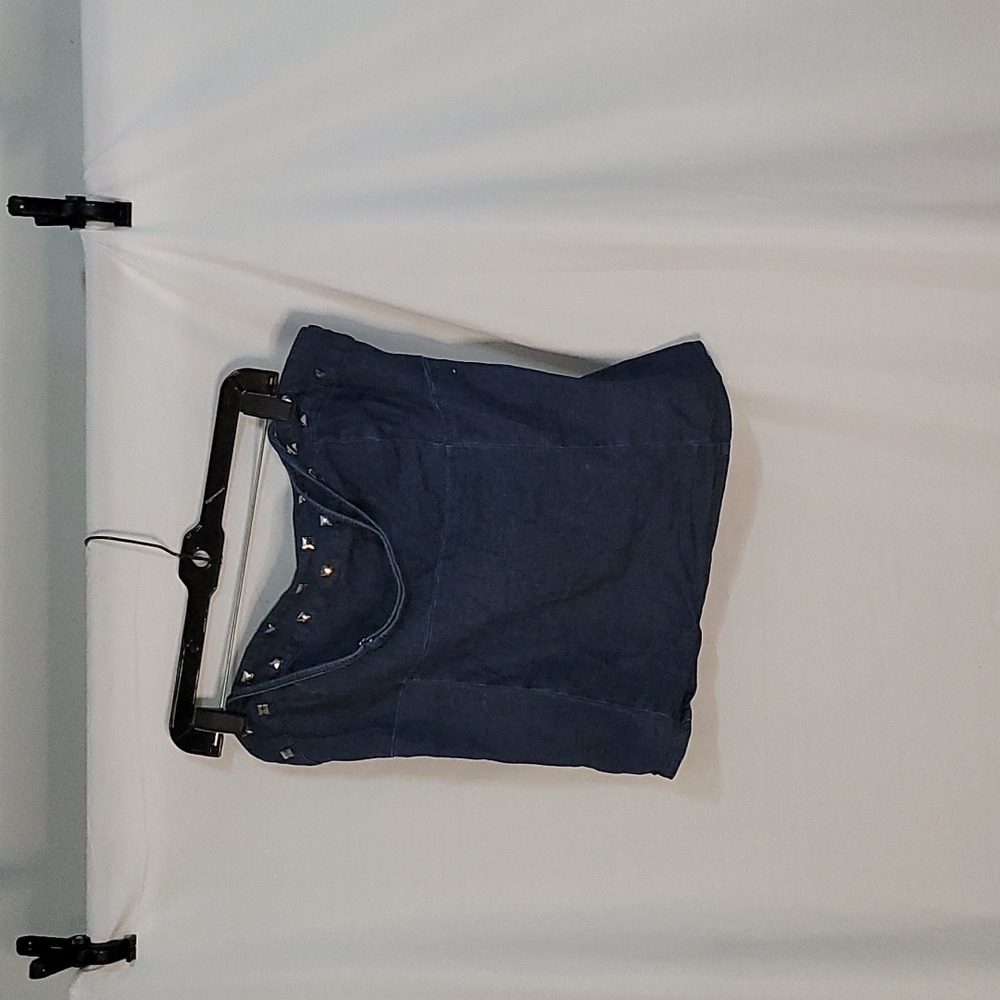 Bedazzled Blue Jean Halter Top
